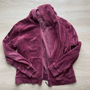 Thrifted Purple Velour Zip-up